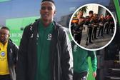 Mariachi da la bienvenida a Sudáfrica en su llegada a Pachuca rumbo al Mundial 2026
