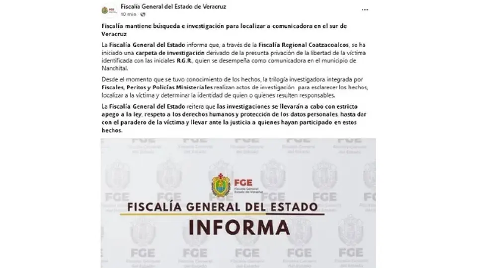 Las autoridades mantienen abiertas las investigaciones para determinar cómo ocurrió la irrupción armada y localizar a la periodista veracruzana./ Captura de pantalla