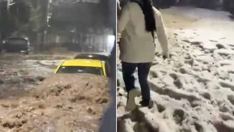 Granizada cubre de blanco calles de Cuajimalpa tras intensa tormenta en CDMX / VIDEOS