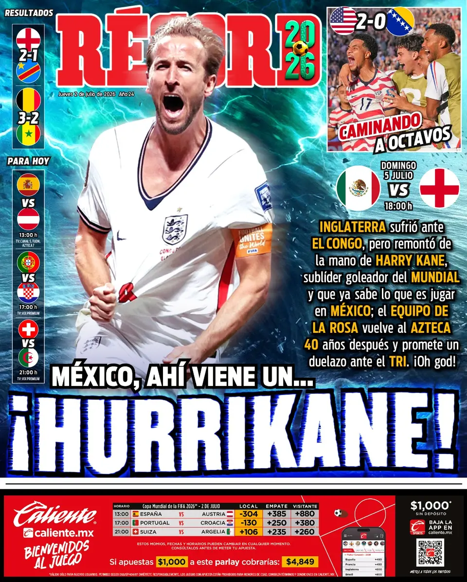 Portada RÉCORD 2 de julio de 2026