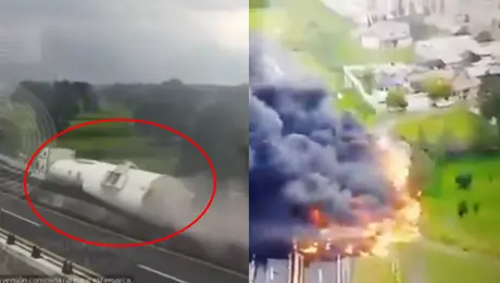 VIDEO: Tráiler de doble remolque explota en Tlaxcala tras perder el control; hay un muerto