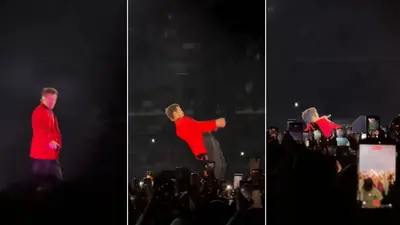 Harry Styles sufre caída en pleno concierto del Estadio GNP tras la lluvia en CDMX / VIDEO