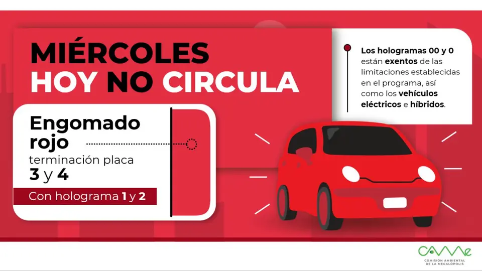 Los vehículos con engomado rojo, placas 3 y 4, y holograma 1 y 2, no circulan / Especial