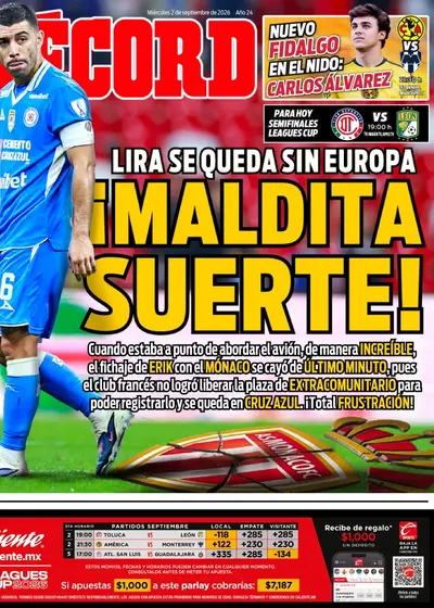 Portada RÉCORD 2 septiembre 2026