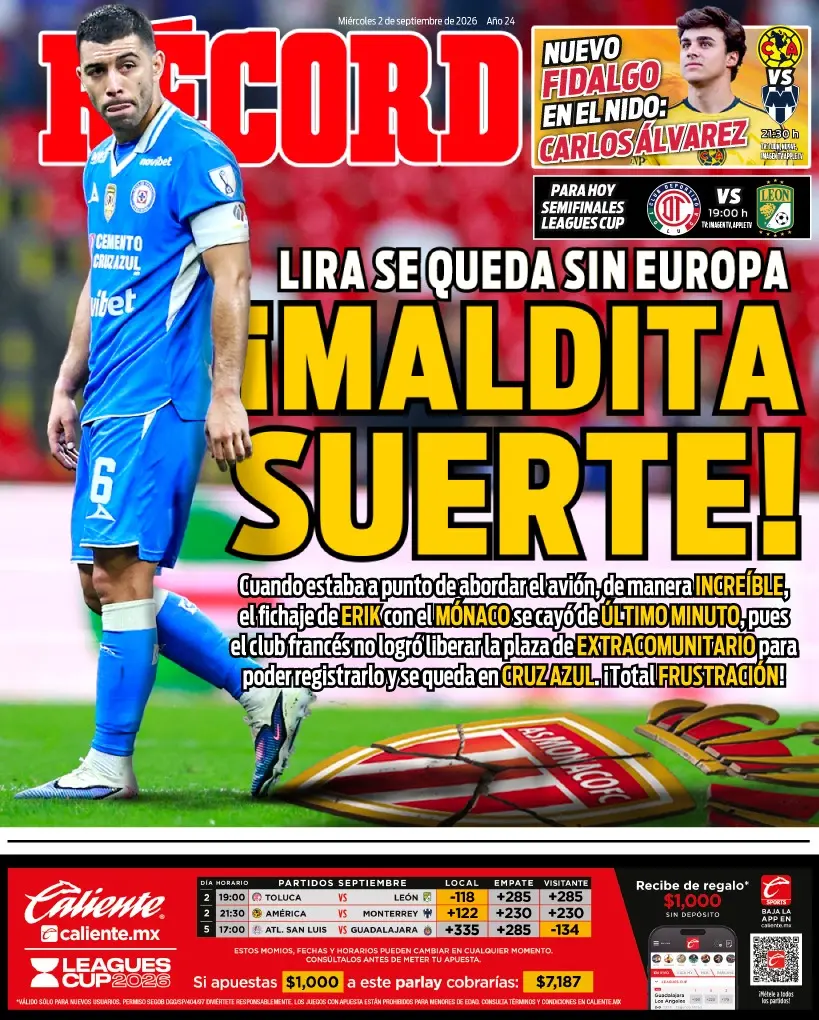 Portada RÉCORD 2 septiembre 2026