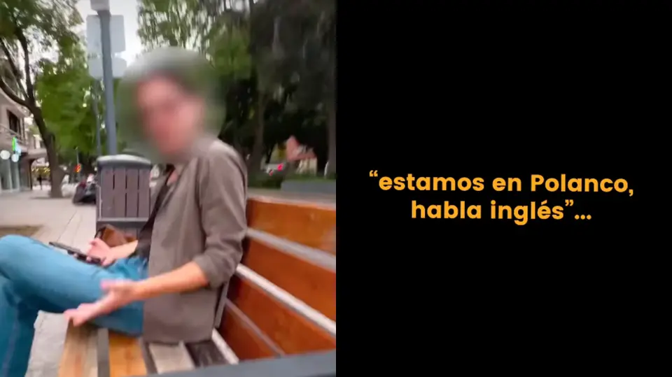 “Estamos en Polanco, habla inglés”, dijo el hombre durante la discusión con el creador de contenido. / Captura