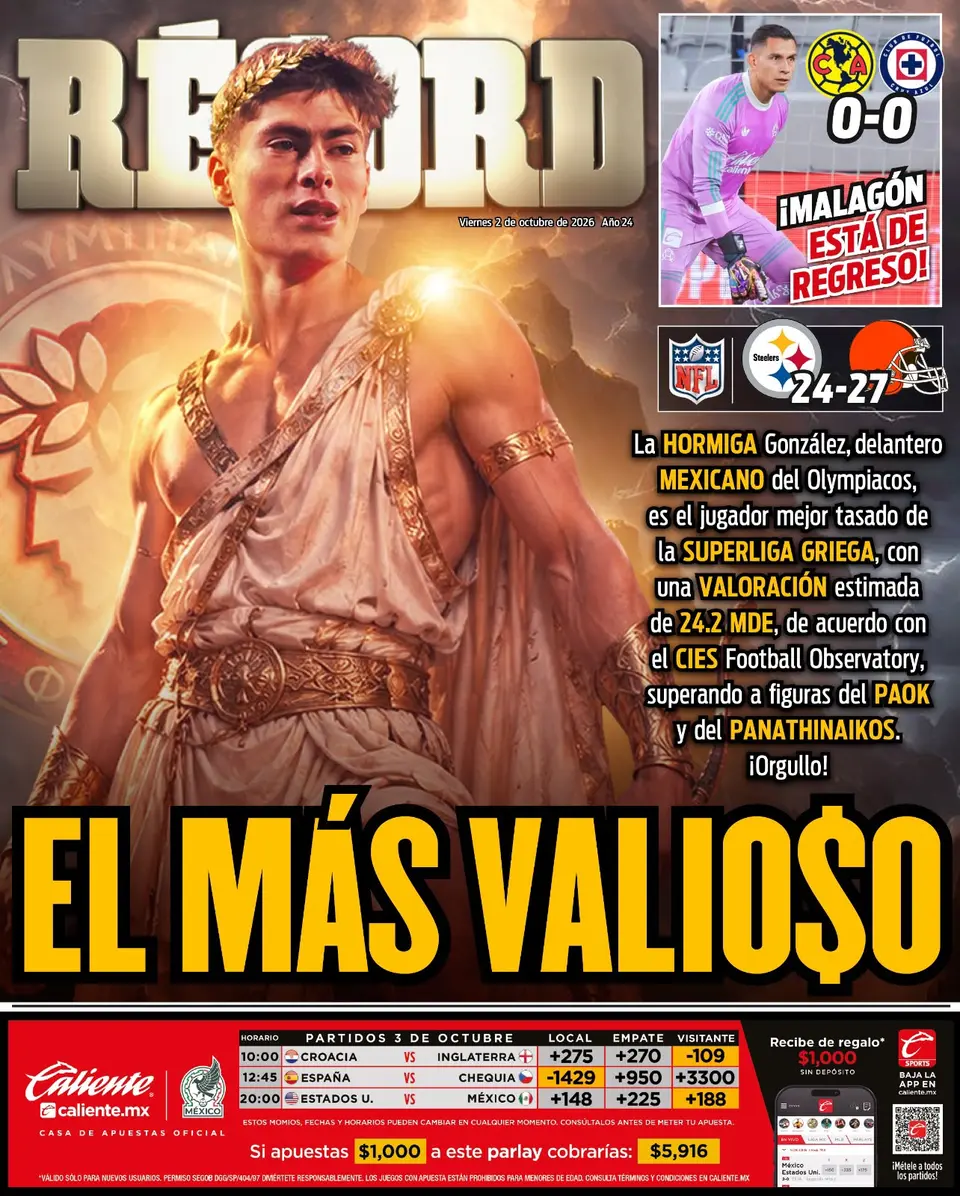 Portada RÉCORD 2 de Octubre de 2026