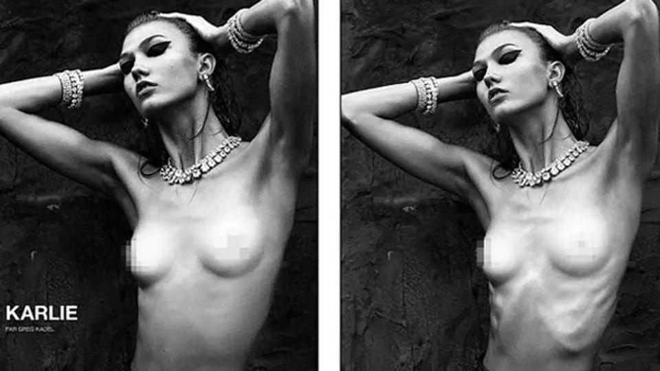 Retocan la foto de una modelo para ocultar su delgadez