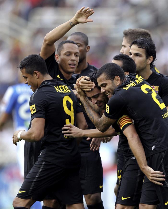 Xavi abrió el marcador para los culés. FOTO: EFE