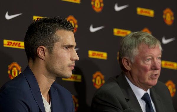 Van Persie y Ferguson en rueda de prensa | AP