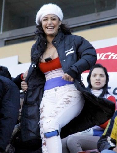 La modelo asistió al duelo Paraguay-Ecuador de la Copa América (Imagen tomada de Daylife.com)