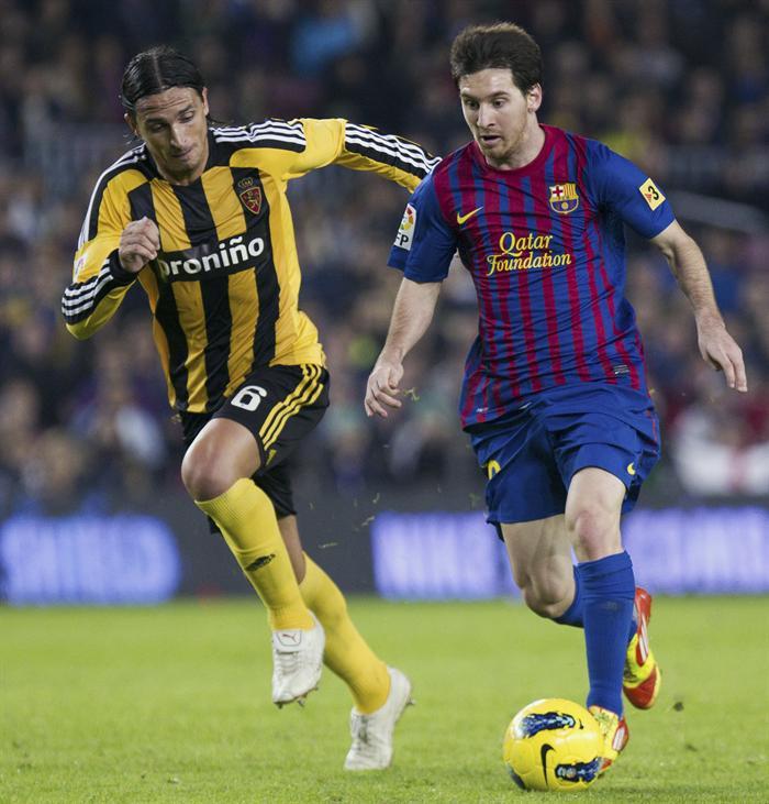 Messi tuvo un buen partido ante los maños. FOTO: EFE