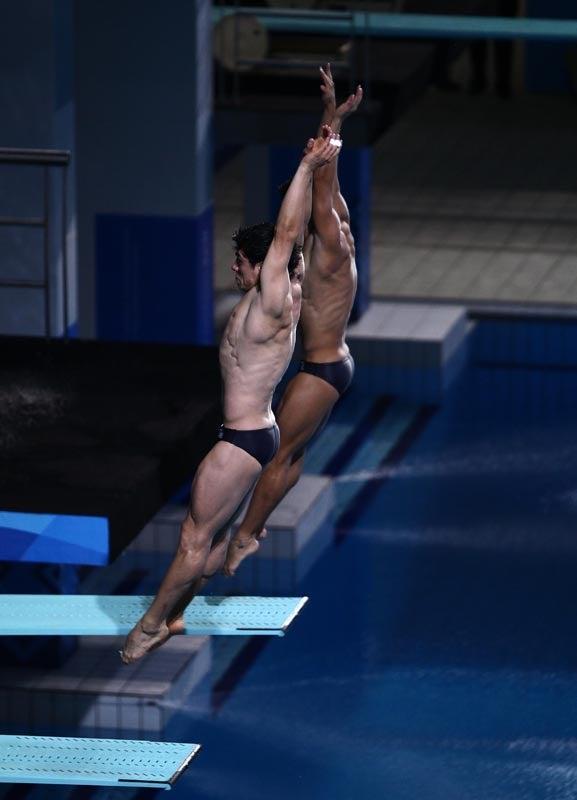 En la prueba de trampolín de 3 metros los mexicanos consiguieron el primer lugar. FOTO: BERNARDO MALDONADO