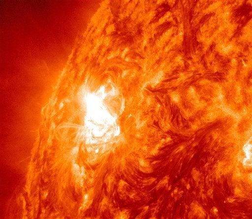 Tormenta solar captada por la NASA. FOTO: AP