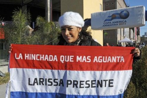 La modelo asistió al duelo Paraguay-Ecuador de la Copa América (Imagen tomada de Daylife.com)