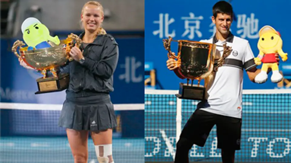 Djokovic y Wozniacki se coronan en Abierto de China