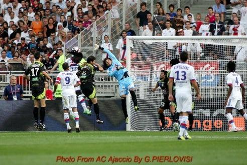 En el partido Lyon y  ACA empató 1-1. FOTO: ac-ajaccio.com