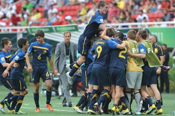 Australia celebra sus goles con euforia. FOTO: EVA BECERRA