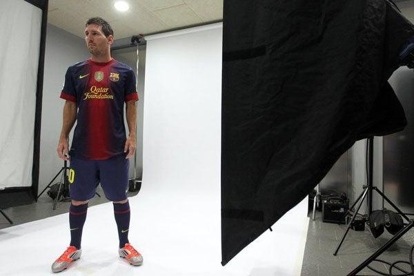Lionel Messi, el astro argentino disfruta la sesión de fotos.