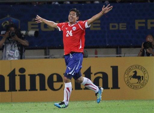 Nicolas Cordova festeja su gol. FOTO: AP