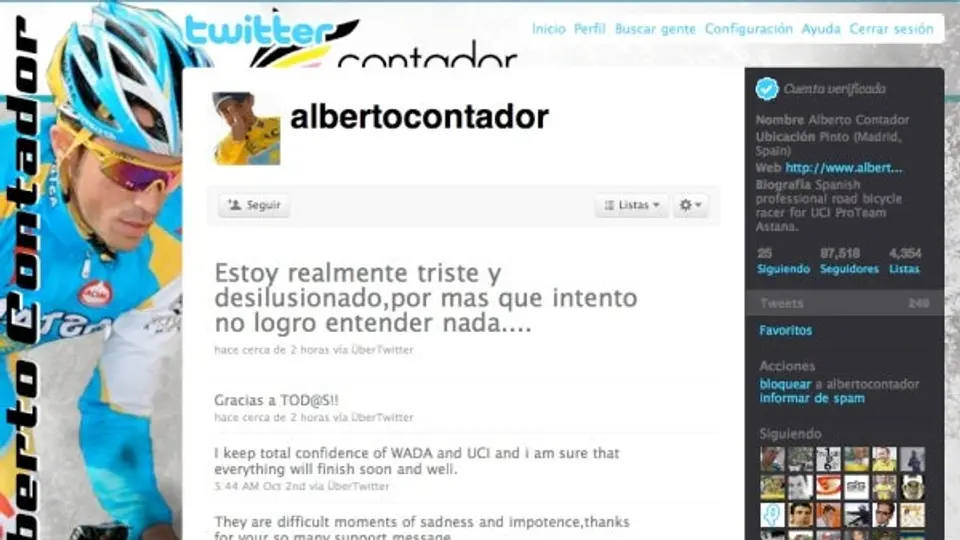 "Estoy realmente triste y desilusionado": Alberto Contador