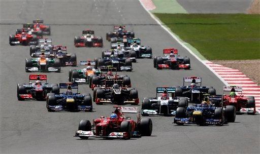 La salida del Gran Premio de Gran Bretaña l AP