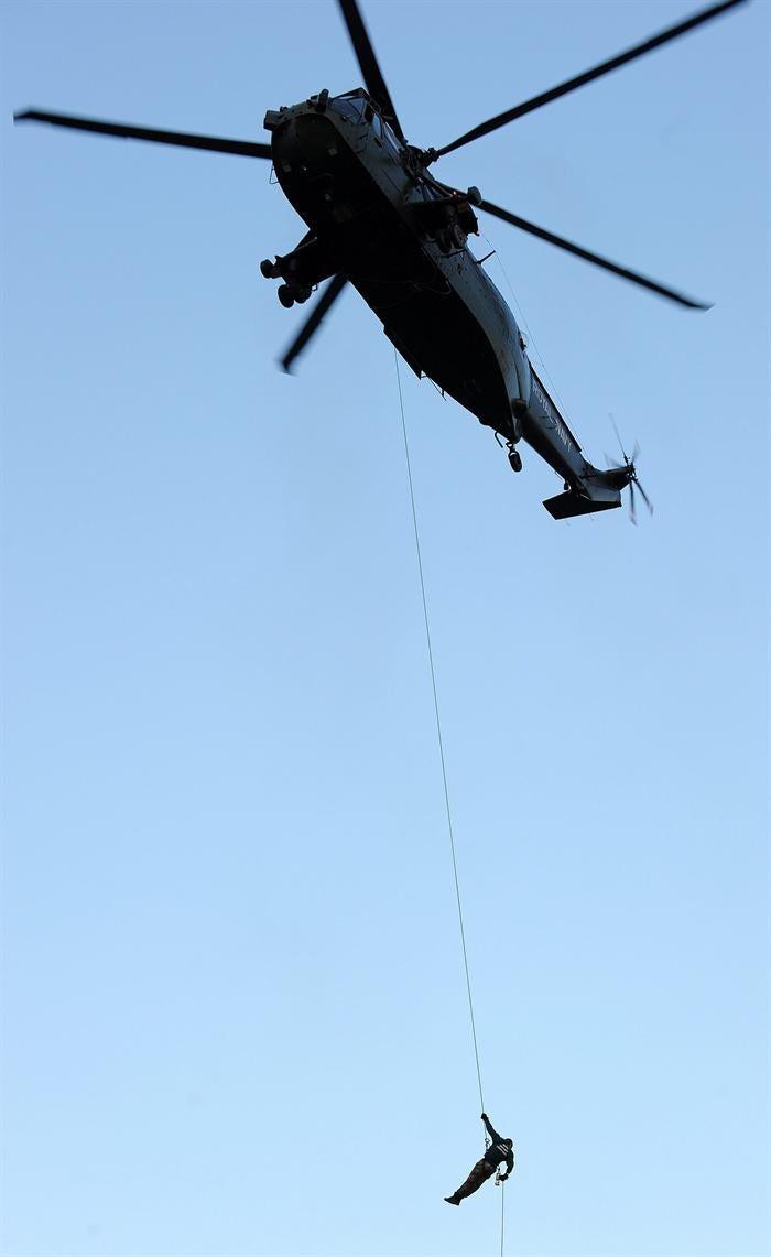 La antorcha olímpica llegó en un helicóptero militar | EFE