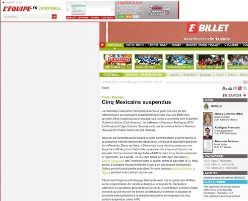 El francés L'Equipe también tenía la noticia