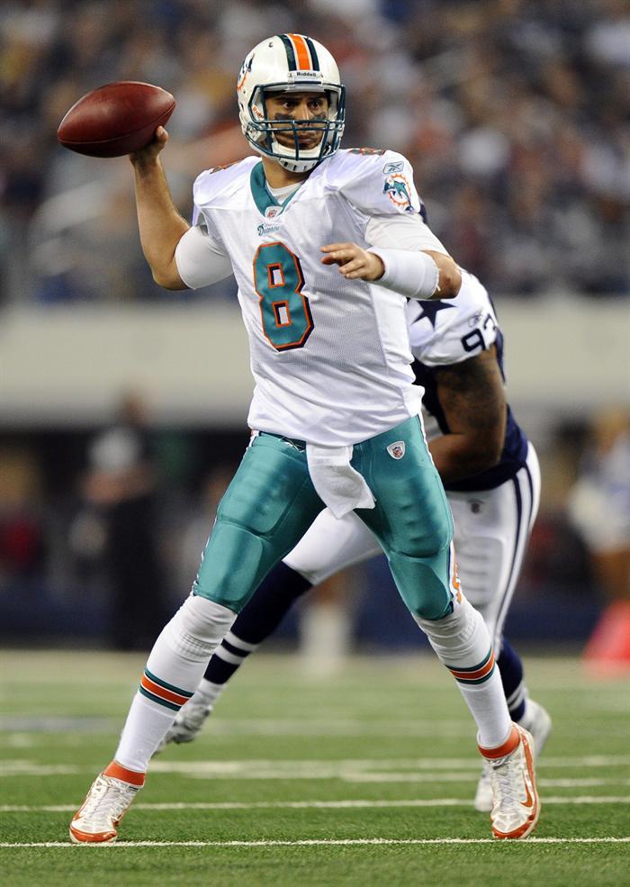 El quarteback de Delfines, Matt Moore. FOTO: EFE
