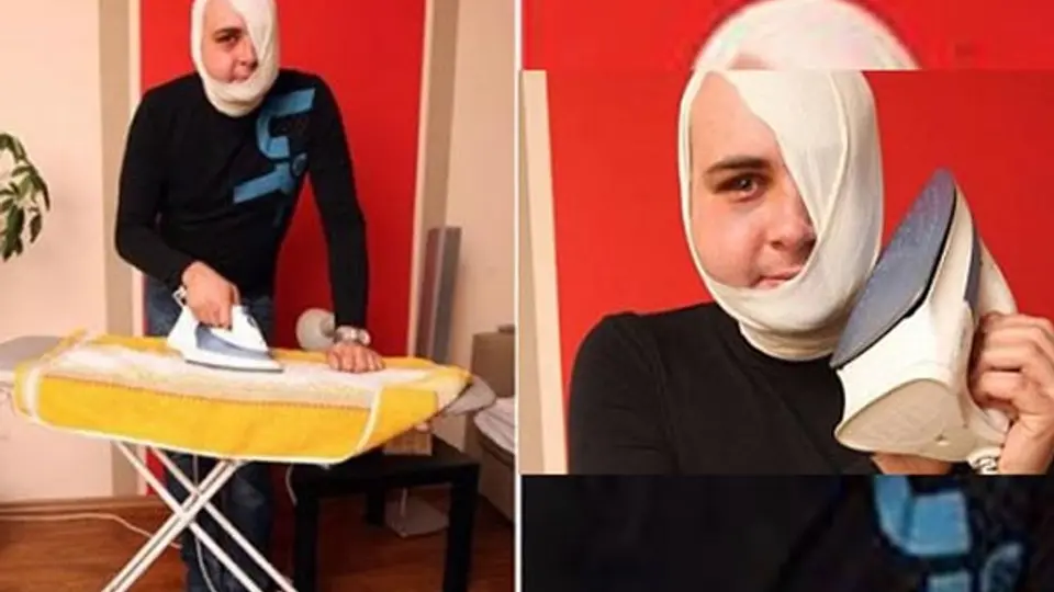 Por impresionar a su esposa, se planchó la oreja