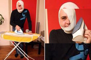 Por impresionar a su esposa, se planchó la oreja