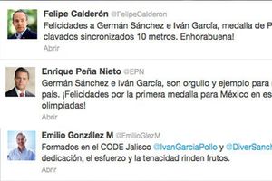 Felipe Calderón y Peña Nieto felicitan a medallistas olímpicos