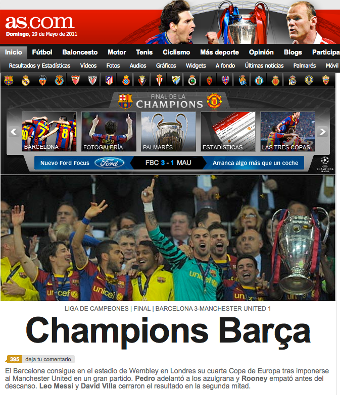 El Mundo reacciona a la coronación blaugrana en la Champions League