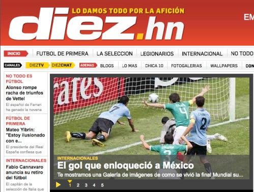 Diario Diez de Hondura lució así (FOTO: TOMADA DE INTERNET)