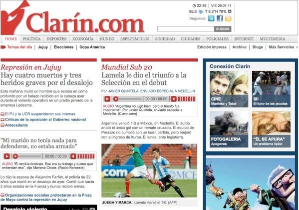 El Clarín de Argentina destacó la labor de su jugador estrella Lamela.
