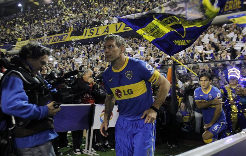 Palermo agradeció a la afición y al equipo su carrera. FOTO: EFE