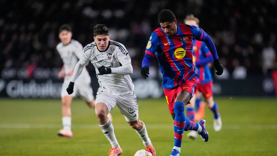 Marcus Rashford en actividad con Barcelona | AP