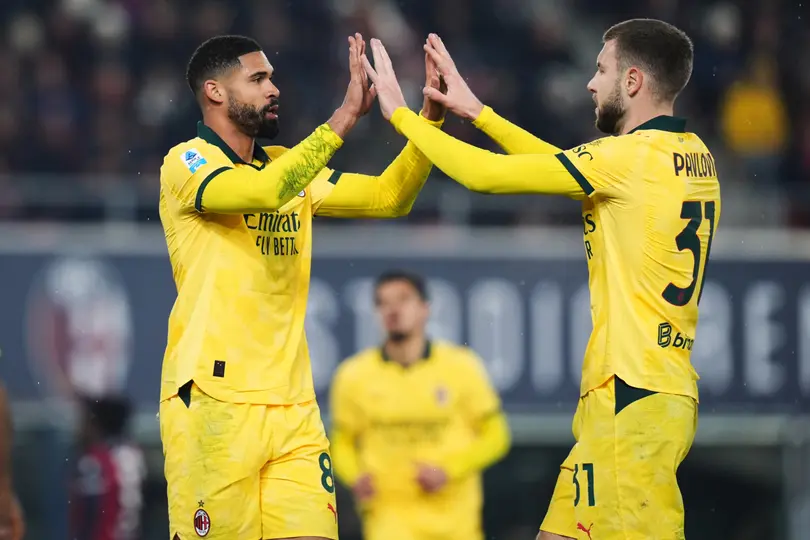 Milan festejando ante Bolonia l AP