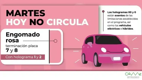 Autos con holograma 1 y 2 están sujetos a la restricción del Hoy No Circula./ X