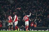 Futbolistas de Arsenal festejan el gol contra Chelsea en la Semifinal de la Copa de la Liga | AP
