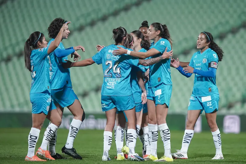 Jugadoras de Rayadas celebran contra Santos en la Jornada 6 del Clausura 2026 | IMAGO 7