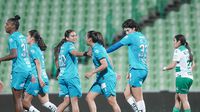 Jugadoras de Rayadas en celebración durante el juego ante Santos en la Jornada 6 del Clausura 2026 | IMAGO 7