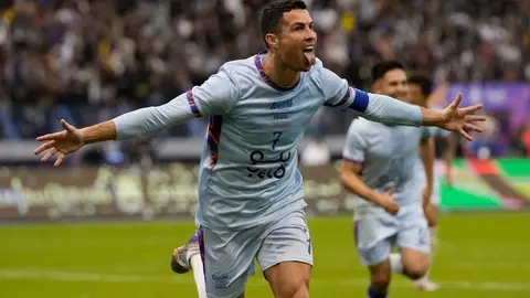 Cristiano Ronaldo en celebración de gol con Al Nassr | AP