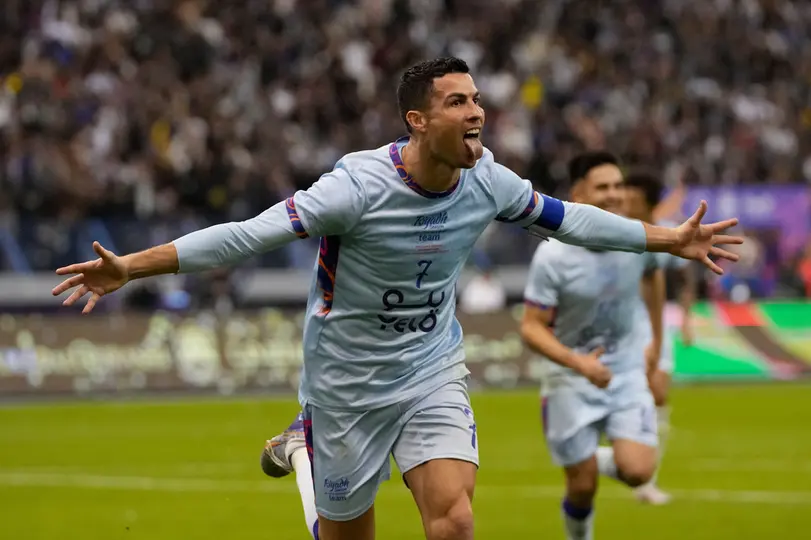 Cristiano Ronaldo en celebración de gol con Al Nassr | AP