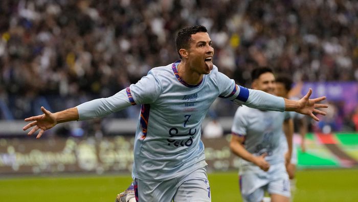 Cristiano Ronaldo en celebración de gol con Al Nassr | AP