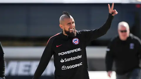 Vidal en uno de los entrenamientos de la selección andina | MexSport