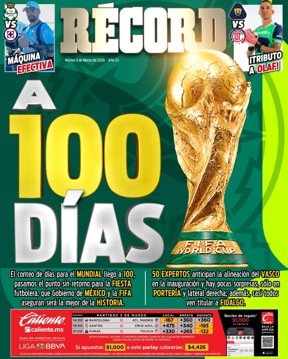 Portada RÉCORD 3 de marzo de 2026