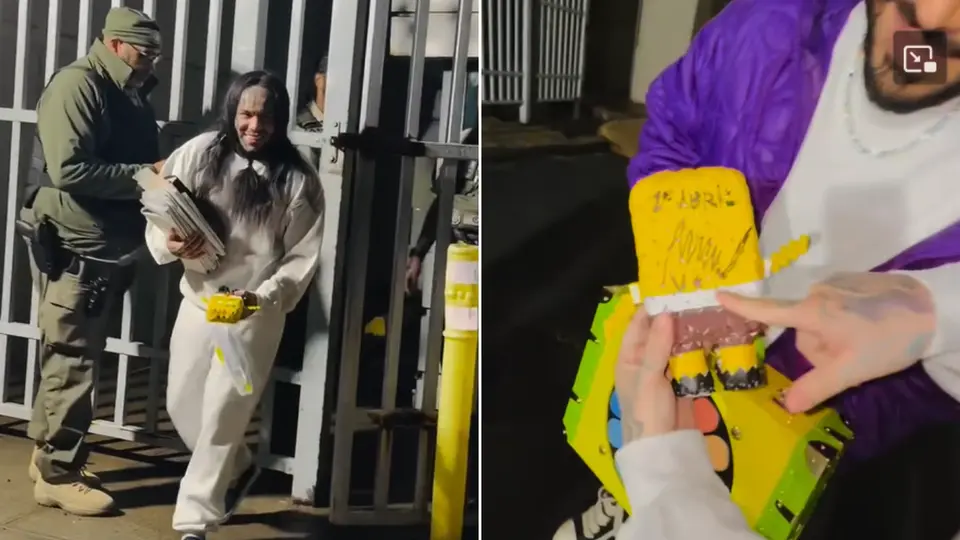 El cantante presumió una figura con dedicatoria fechada el 2 de abril. / @6ix9ine