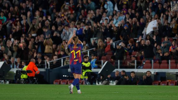 Alexia Putellas en celebración con Barcelona en Champions League Femenino | AP