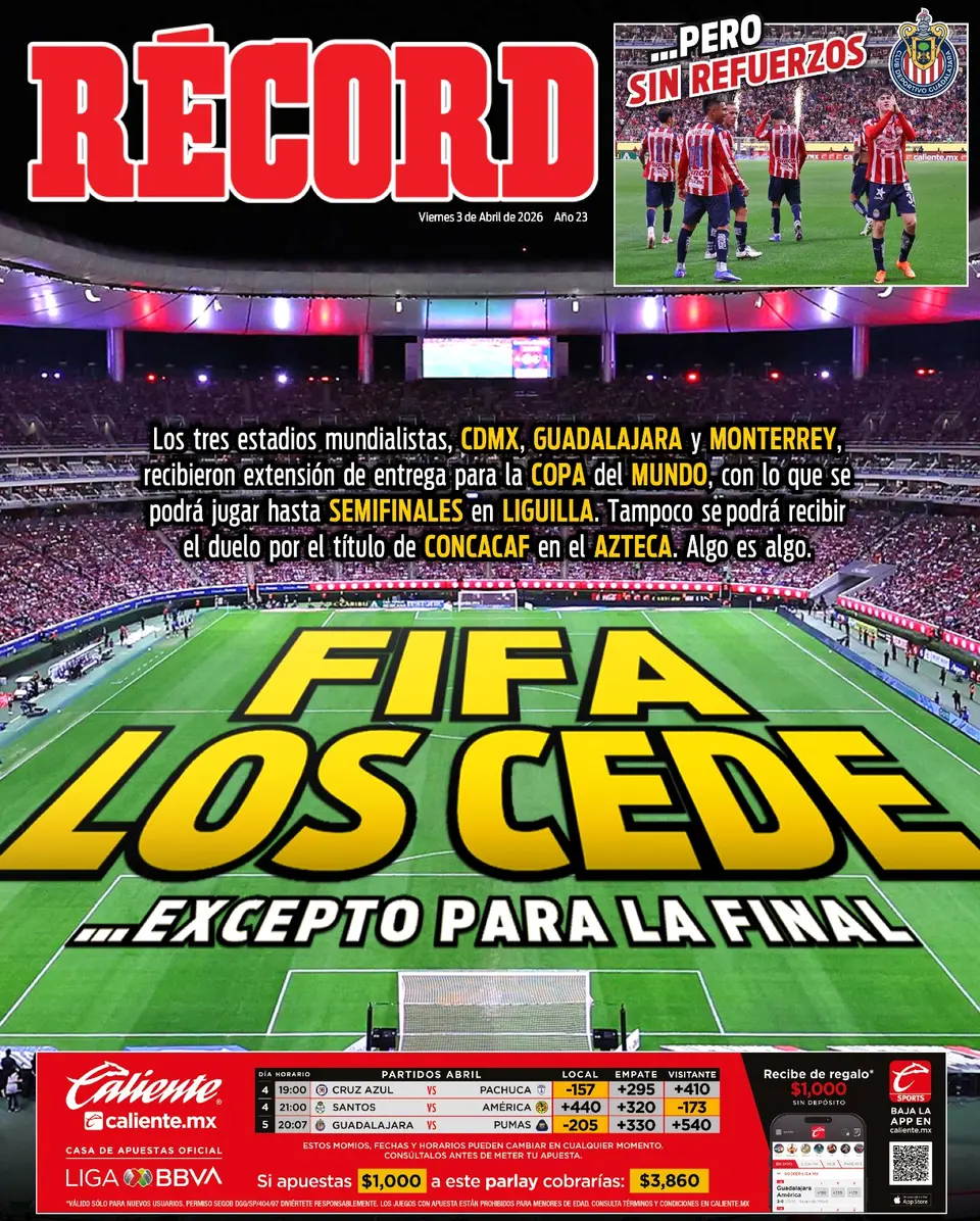 Portada RÉCORD 3 abril 2026